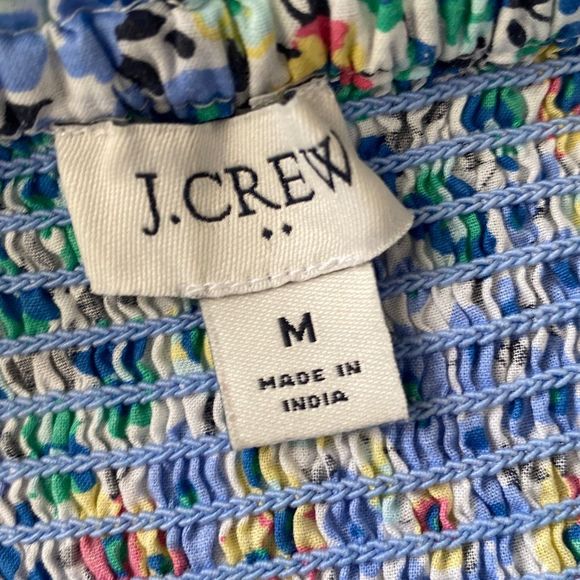 J. Crew Floral Smocked Tiered Midi Dress Ruffle Lined Size Medium - Picture 10 of 13